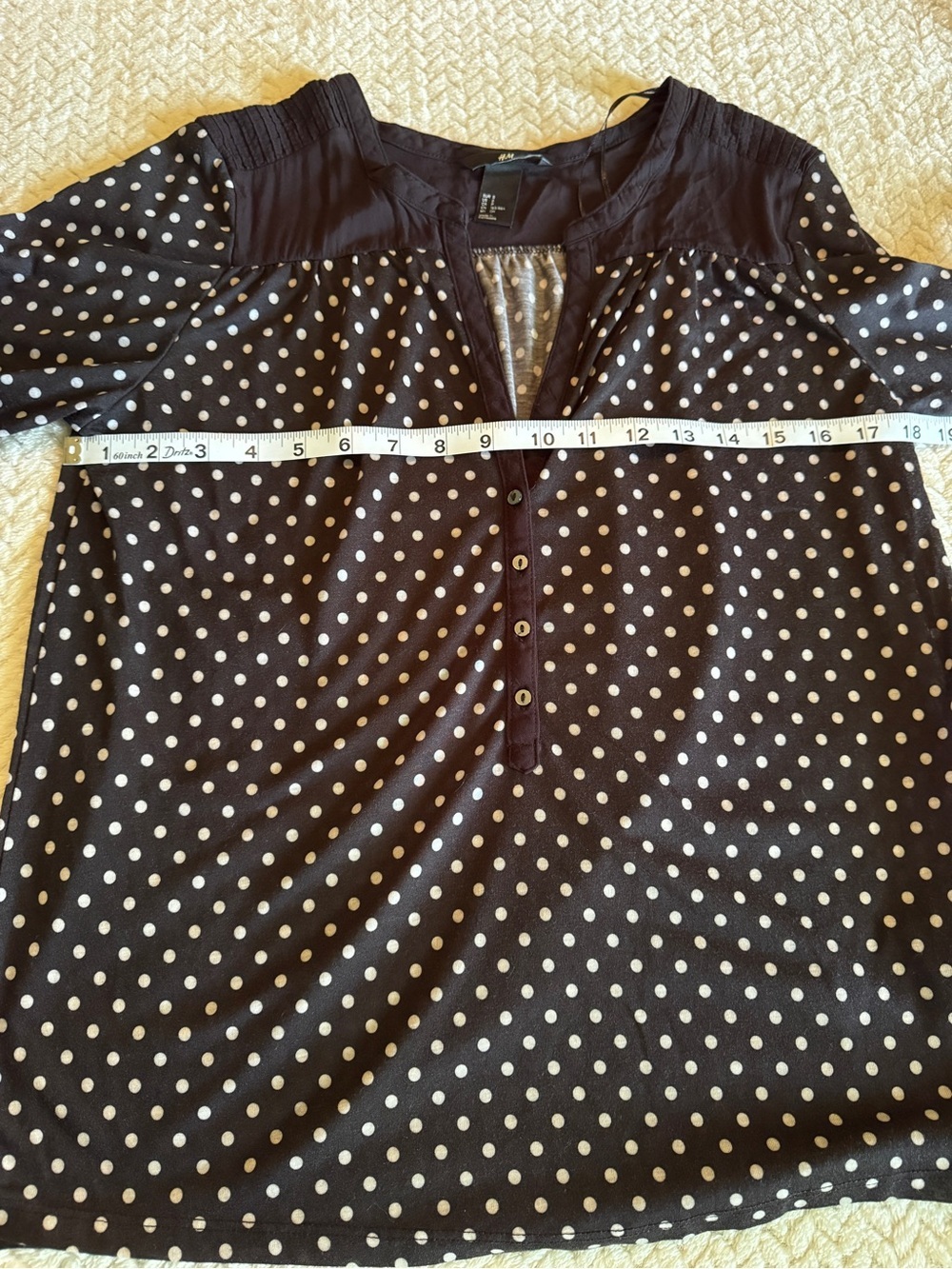 H&M Black and White Polka Dot Blouse Size Small - Picture 6 of 6